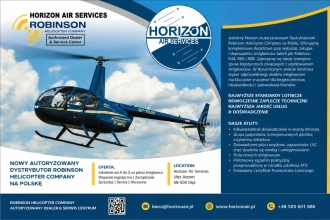 Horizon Air Services Autoryzowany Dystrybutor Robinson Helicopter Company na Polskę.